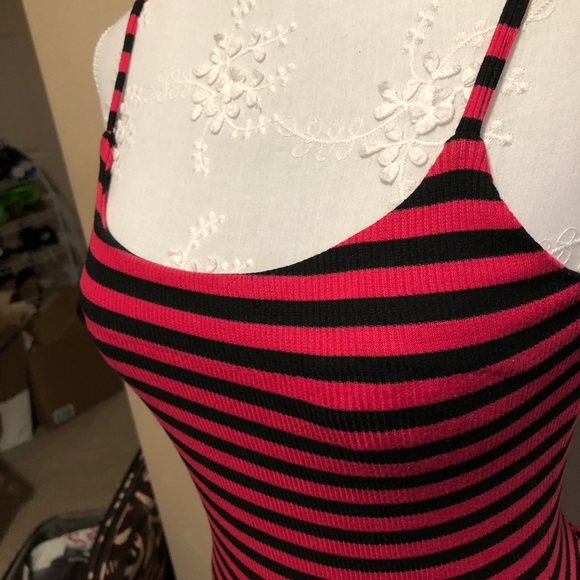 Betsey Johnson Pink Striped Cotton Dress S - Picture 4 of 5